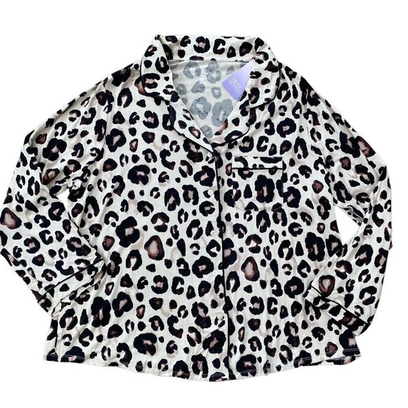 Stars Above Womens Leopard Animal Print Top and Pants Pajama Set 1X, 2X, 3X, 4X - Picture 3 of 15